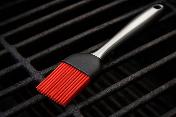 Silicone BBQ Brush with Stainless Steel Handle for Outdoor Grilling